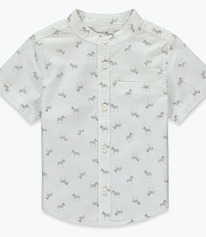 Kids Boys Short Sleeve Zebra Print Shirt (9mths-6yrs)