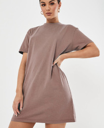 missguided rose basic t shirt dress