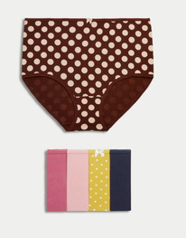 marksandspencer 5pk Cotton Rich Lycra Full Briefs Antique Rose