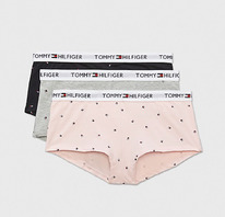 TH COTTON CLASSIC BOYSHORT 3PK Pink/Grey/Black Mini Flag