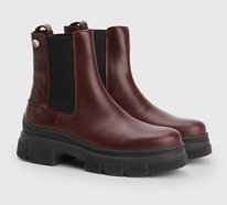 TH OUTDOOR LEATHER ANKLE BOOT Deep Rouge