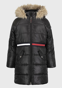 TH KIDS FUR-LINED LONG PUFFER Black