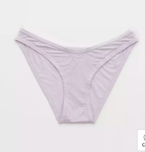 American eagle Aerie Modal Ribbed High Cut Bikini Violet Flurry