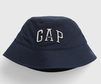 GAP 100% Organic Cotton Bucket Hat Color: navy blue logo