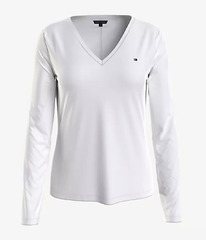 TH LONG-SLEEVE V-NECK T-SHIRT Optic White TH