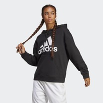 Adidas ESSENTIALS BIG LOGO OVERSIZED FRENCH TERRY HOODIE Black / White