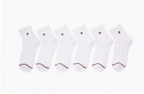 TomH  QUARTER TOP SOCK 6-PACK white 