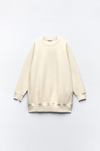 zara VESTIDO SUDADERA FELPA Crudo