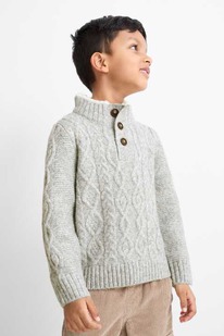 CA Pullover mit Alpaka - Zopfmuster