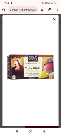 rossmann KINGS CROWN Grner Rooibostee Sonne Afrikas