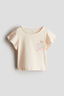 hm Baumwollshirt mit Volantärmeln