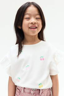 hm Baumwollshirt mit Pailletten