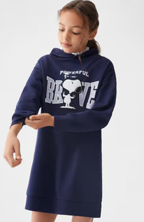 Mangooutlet Vestido sudadera Snoopy Azul marino