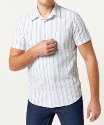 kik Seersucker-Hemd Identic, Knopfleiste