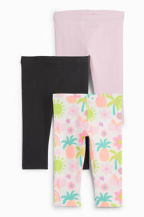 CA Multipack 3er - Blume und Regenbogen - Capri-Leggings