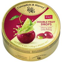 worldofsweets Cavendish & Harvey Double Fruit Drops Cherry with Lime Filling 175