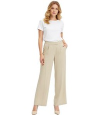 outlet46 elegante Damen Lyocell-Hose mit Bundfalten Business-Hose Stoff-Hose 951