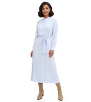 outlet46 zeitloses Damen Hemdblusenkleid aus feinem Satin Maxi-Kleid Langarm-Kle