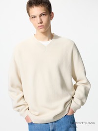uniqlo 3D Knit Souffl Yarn Strickpullover (nahtlos, V-Ausschnitt)