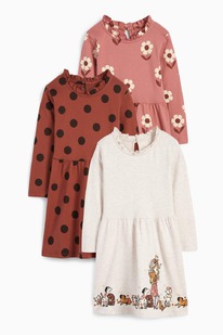  Multipack 3er - Blume, Hund und Katze - Kleid