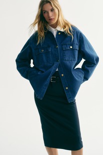 hm Jeansjacke mit Cordkragen