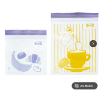 ikea ISTAD Beutel, wiederverschliebar, gemustert lila/gelb, 0.3/0.8 l